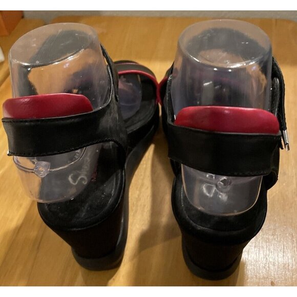 Skechers Size 8 NewWave Modern Mama Black Red #34200 Sandals Wedge Platform‎ - Picture 4 of 6